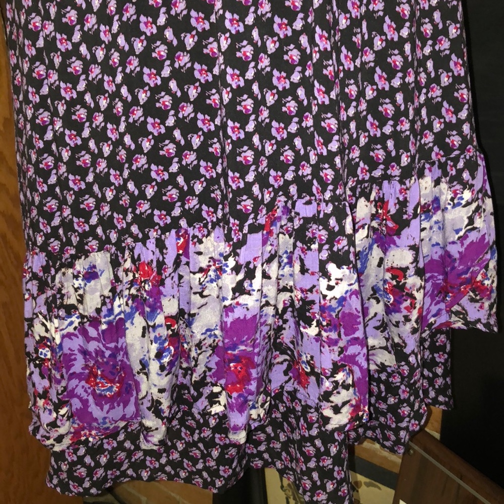 💟FREE PEOPLE💟MIX FLORAL RUFFLE HEM DRESS💟 - Picture 4 of 10